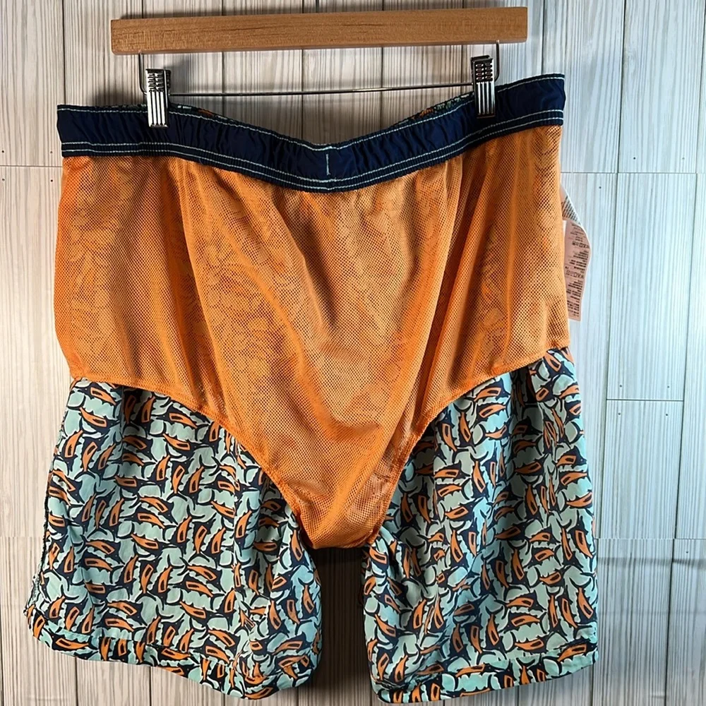 Tommy Bahama Men’s Naples Moorea Marlins Trunks Shorts Orange & Blue‎ Size XXL